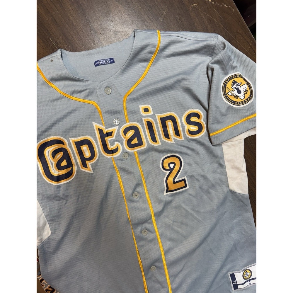 Captains Baseball Jersey AL Gray Garb Athletics‎ Patch Game Used LCBL